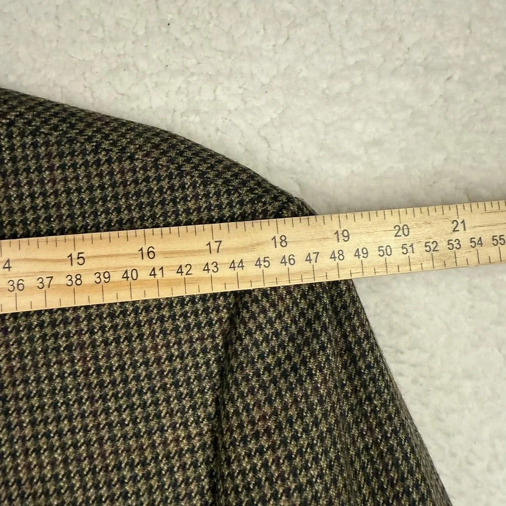 Lauren Ralph Lauren Blazer‎ Mens 42L Brown Houndstooth Wool Two Button Jacket